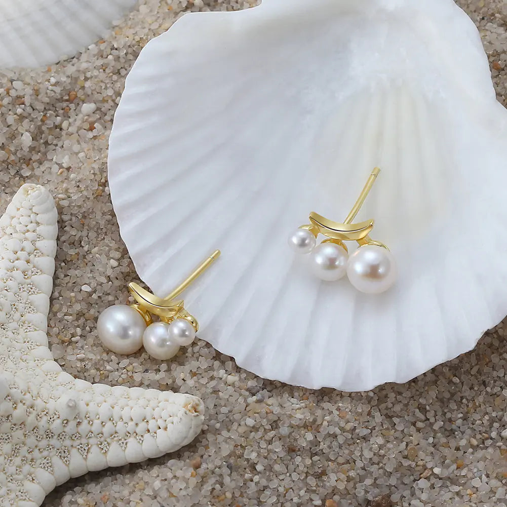 S925 Natural Baroque Pearl Earrings