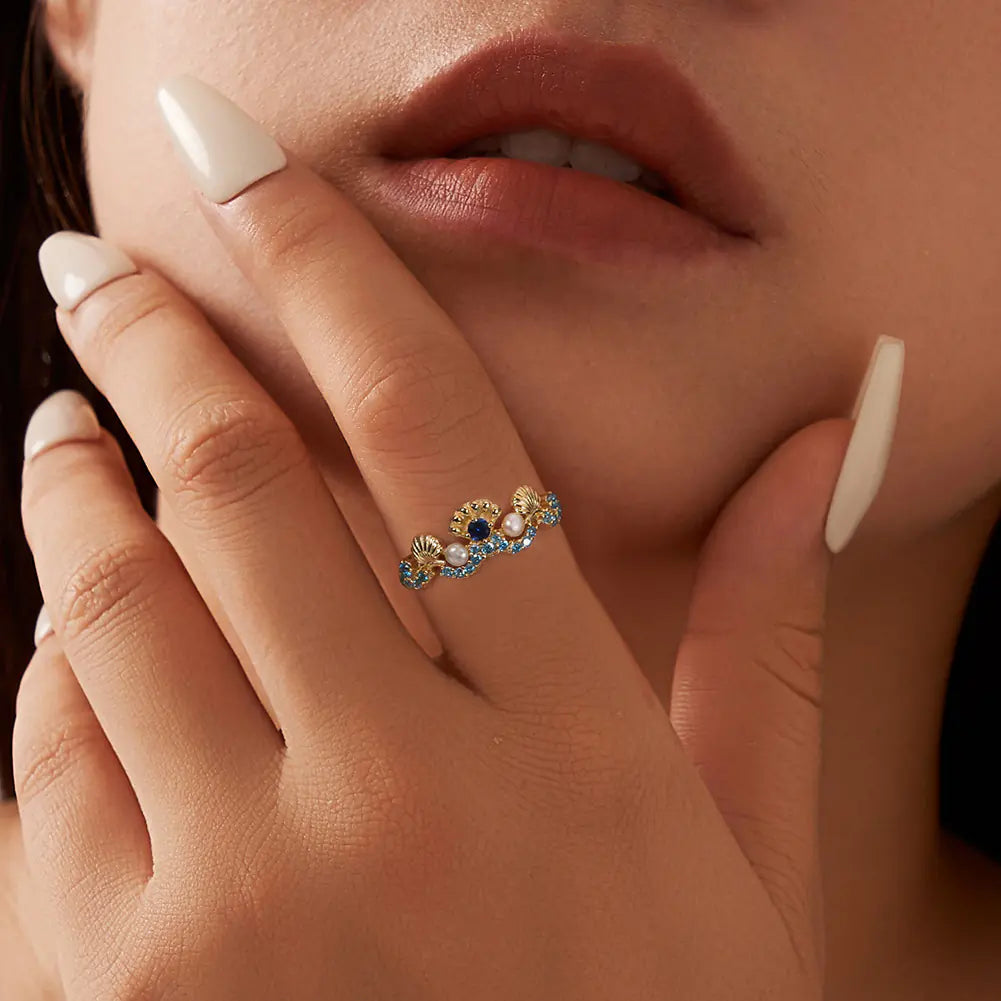 Freshwater Pearl Zircon Open S925 Ring