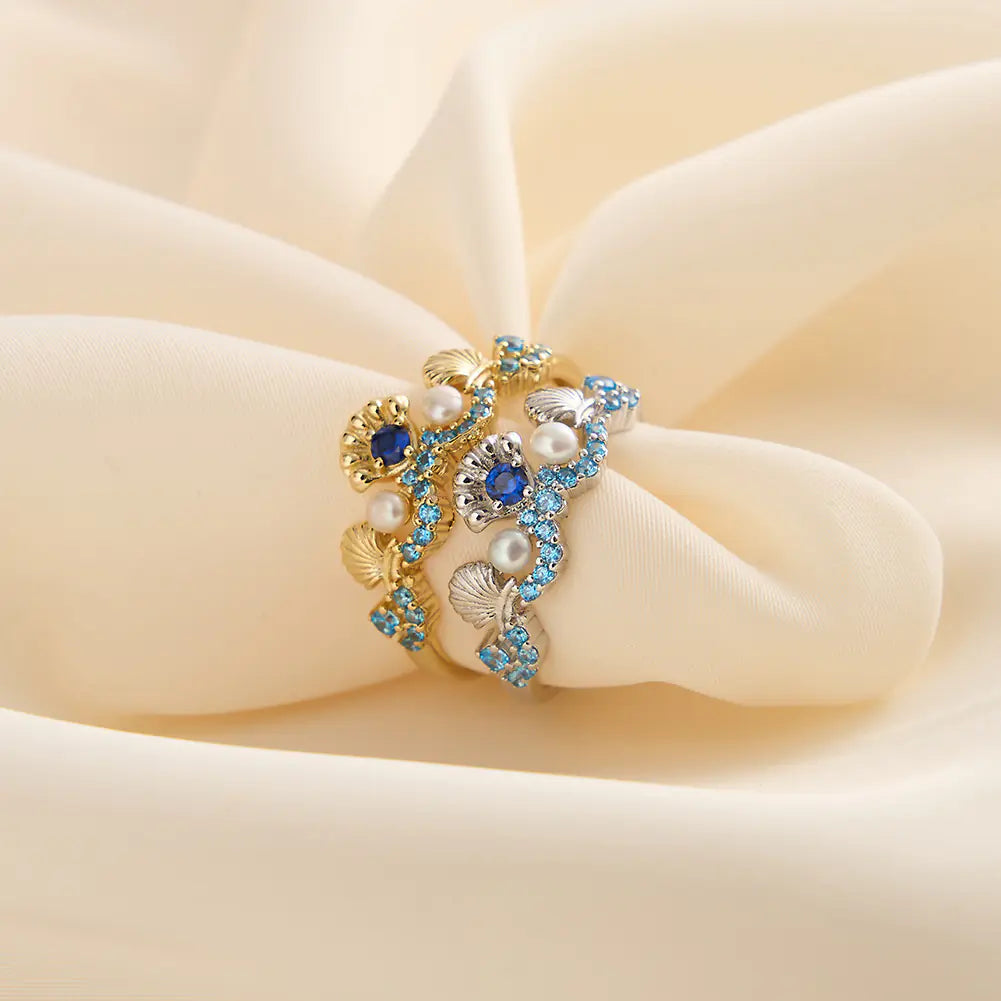 Freshwater Pearl Zircon Open S925 Ring