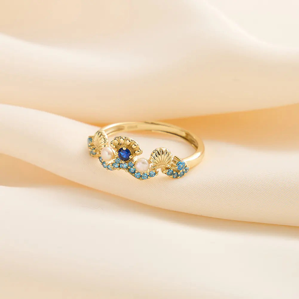 Freshwater Pearl Zircon Open S925 Ring