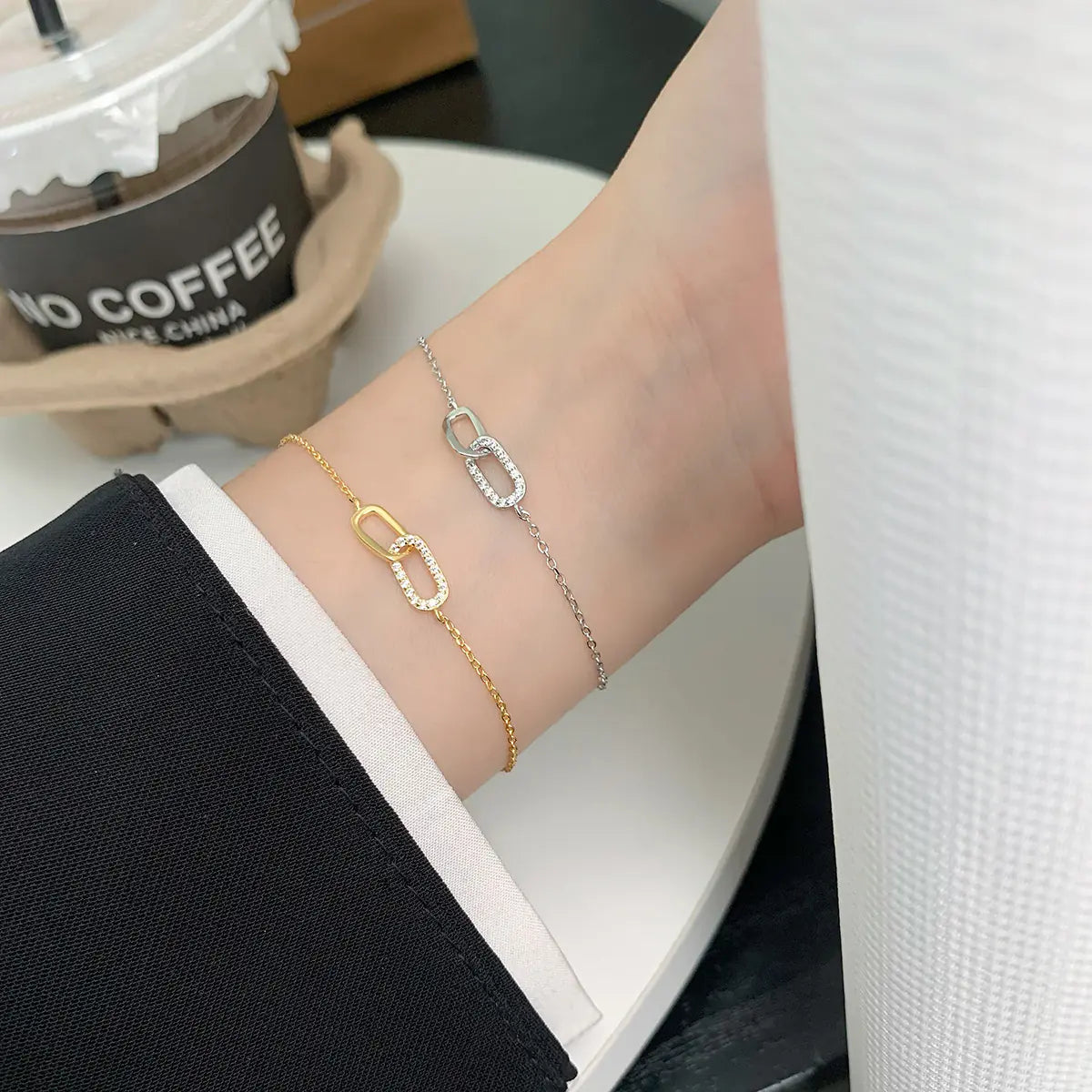 S925 sterling silver Mobius ring bracelet