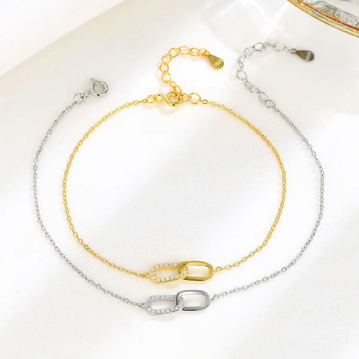 S925 sterling silver Mobius ring bracelet