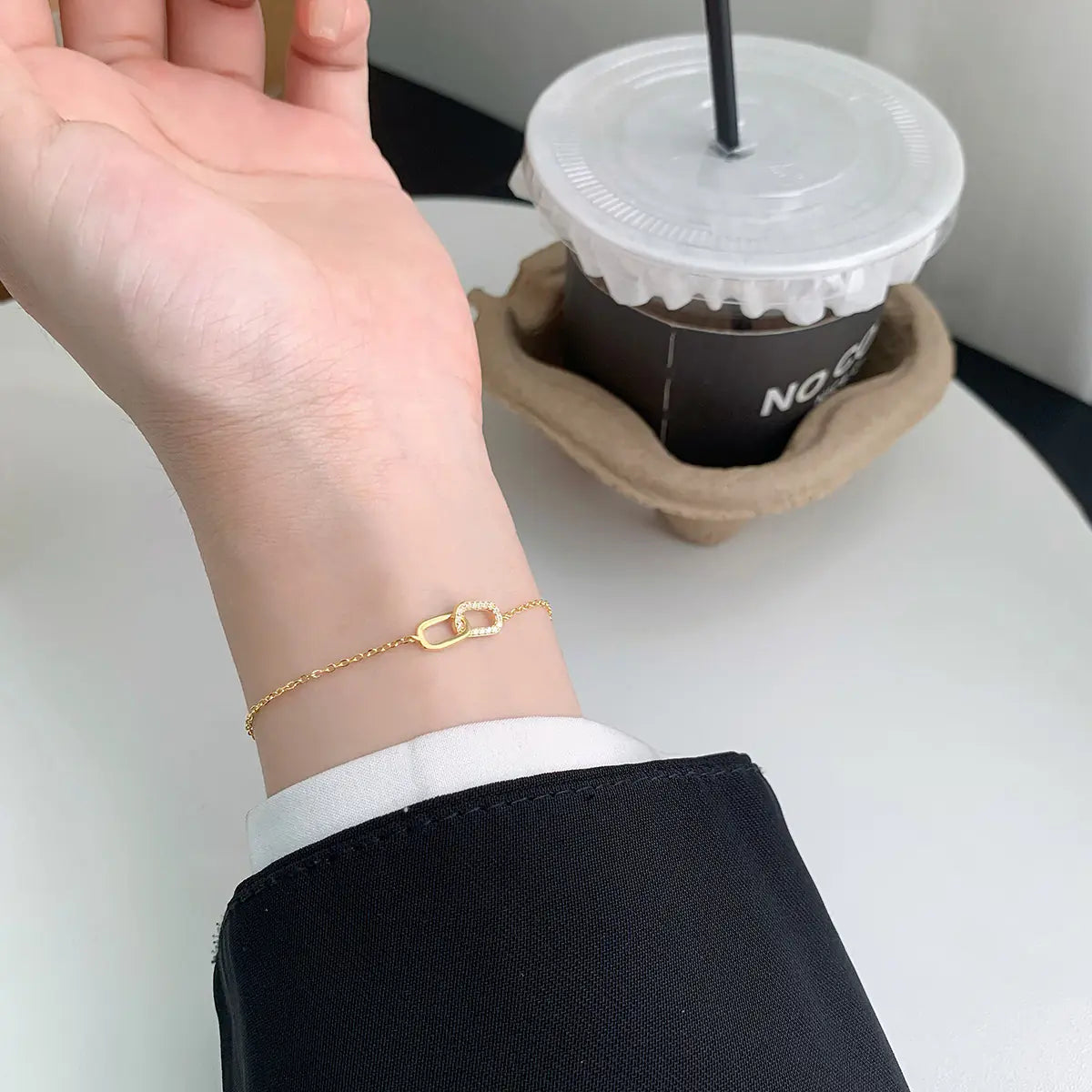 S925 sterling silver Mobius ring bracelet