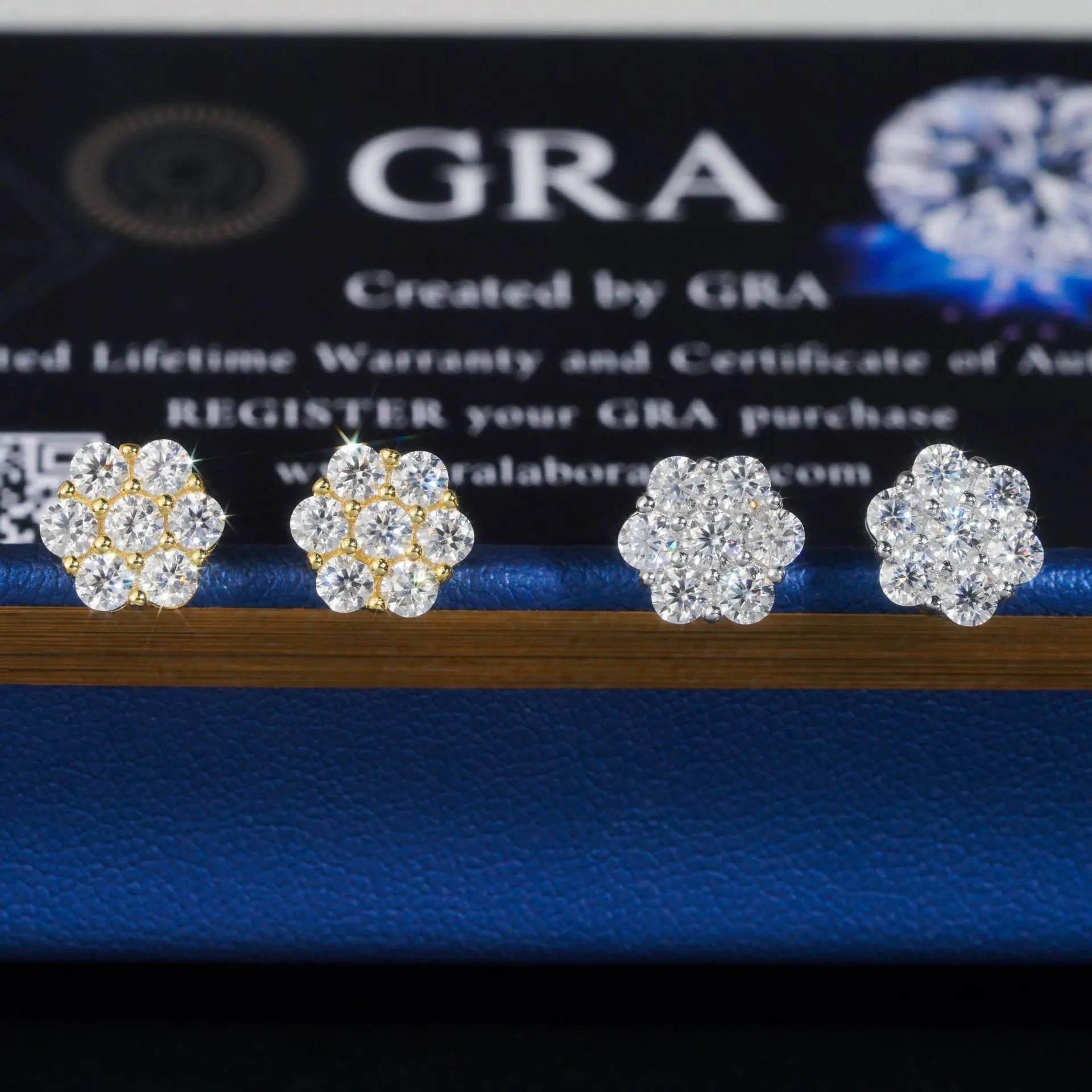 Flower 925 Silver Moissanite Stud Earrings