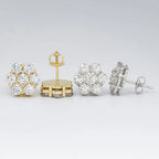 Flower 925 Silver Moissanite Stud Earrings