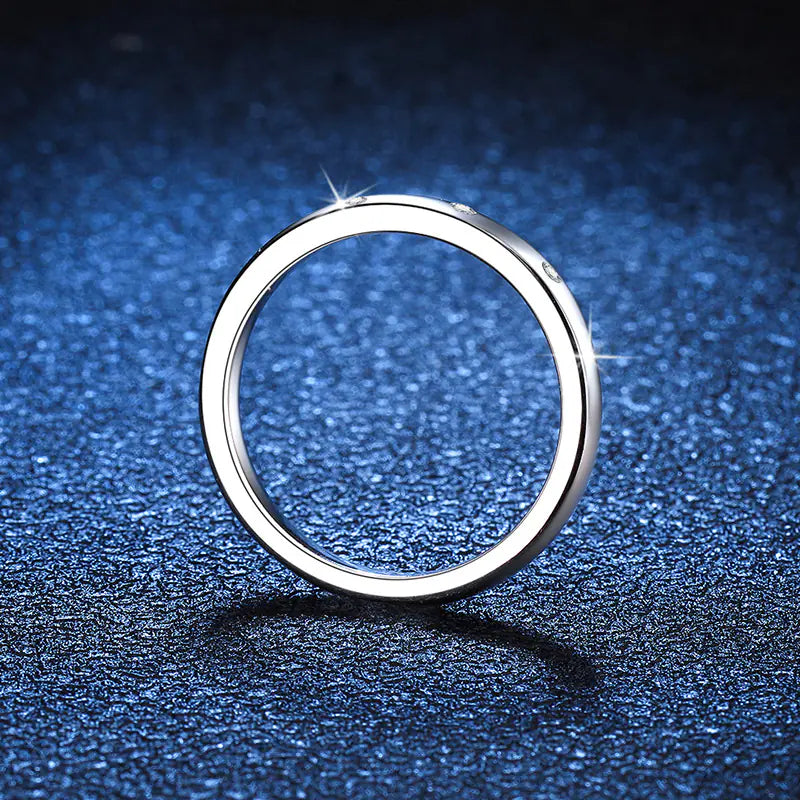 925 silver Iced Moissanite Simple Daily Ring Women