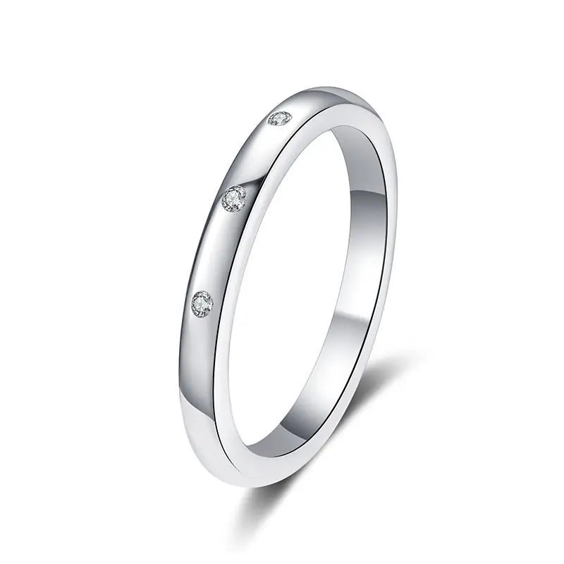 925 silver Iced Moissanite Simple Daily Ring Women