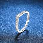 925 Silver D Color MoissaniteV Shape Wedding Ring