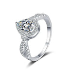 925 sterling silver Teardrop Shape Moissanite Ring