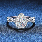 925 sterling silver Teardrop Shape Moissanite Ring