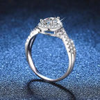 925 sterling silver Teardrop Shape Moissanite Ring