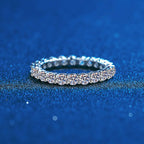 925 Silver 2.2ct Moissanite Single Row Ring