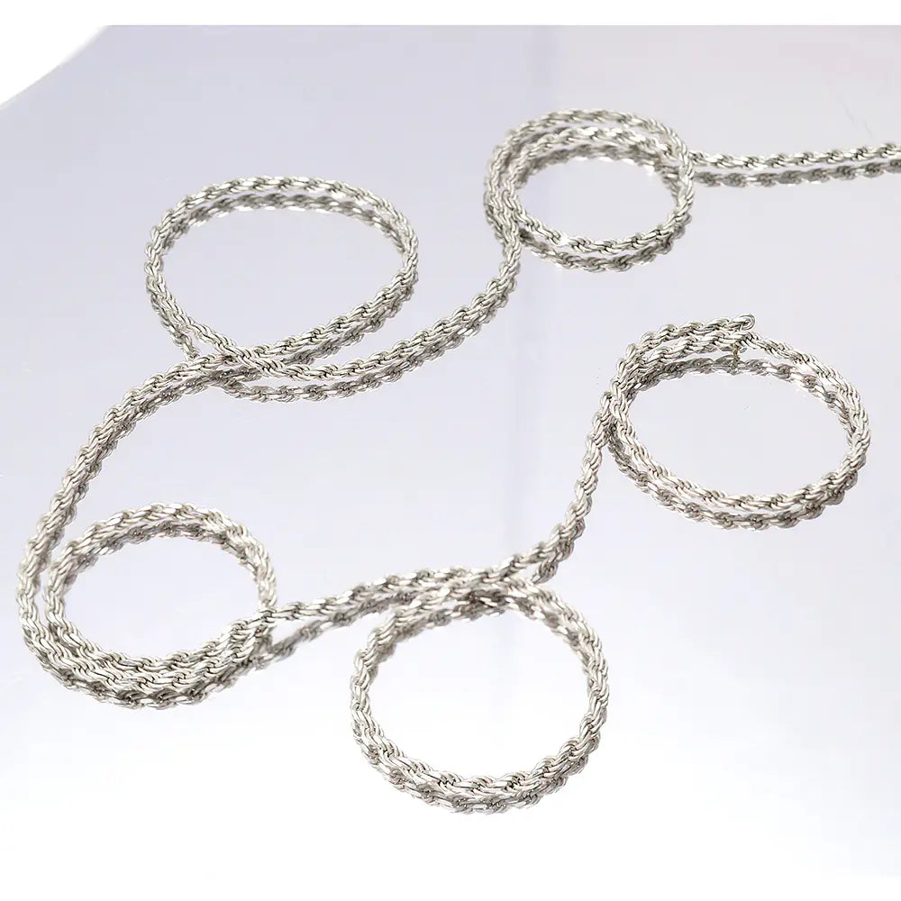 Fashion 925 Silver 3mm Rope Chain Necklace