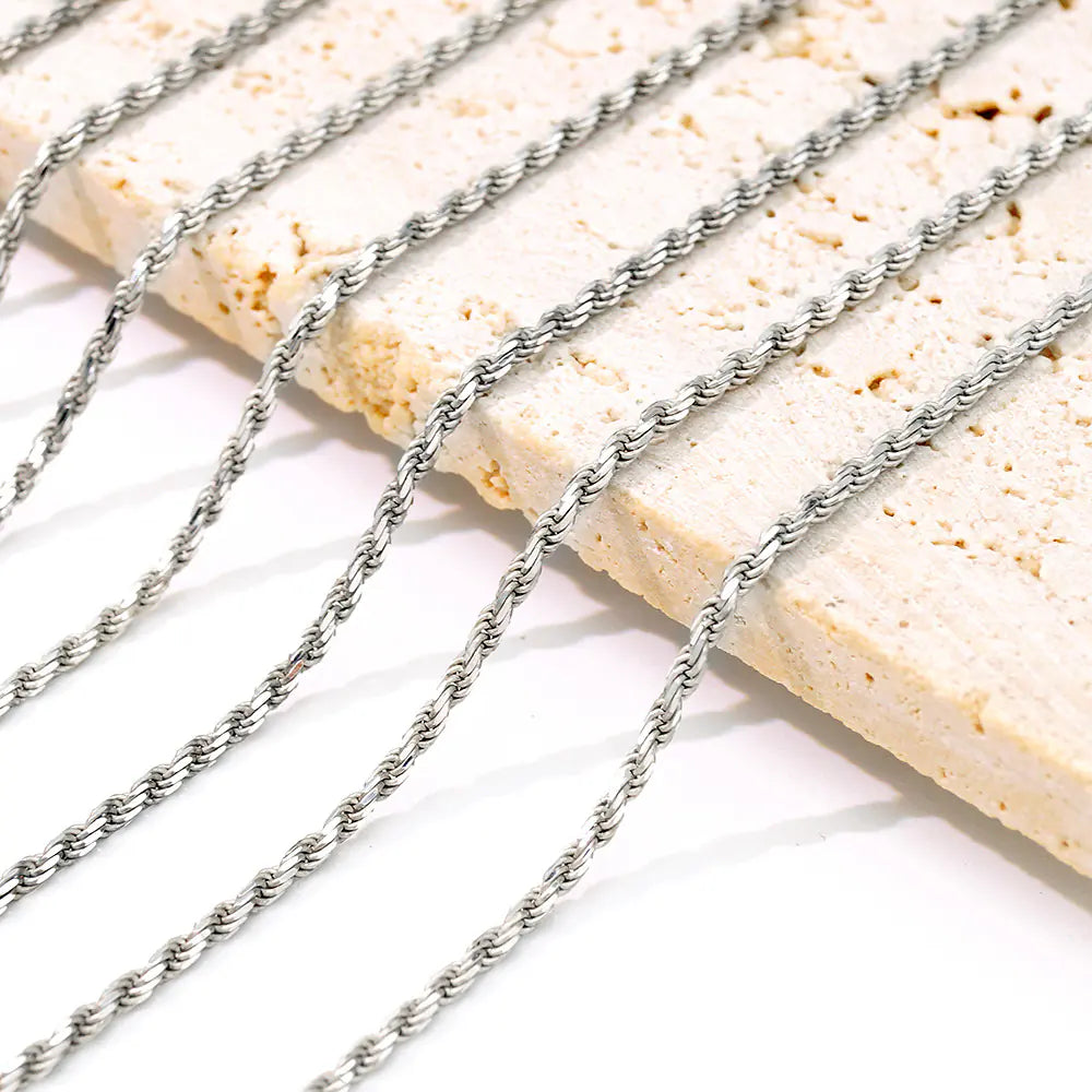 Fashion 925 Silver 3mm Rope Chain Necklace