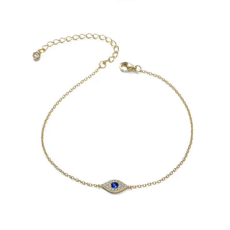 s925 sterling silver devil eye bracelet with cz