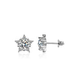 S925 Silver Star Moissanite Earrings