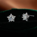 S925 Silver Star Moissanite Earrings