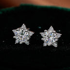 S925 Silver Star Moissanite Earrings