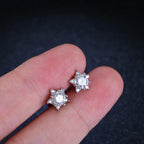 S925 Silver Star Moissanite Earrings