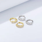 S925 Sterling Silver Iced out Hoop Earrings