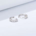 S925 Sterling Silver Iced out Hoop Earrings