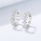 S925 Sterling Silver Iced out Hoop Earrings