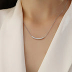 925 Silver Moissanite Smile Tennis Necklace