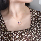 925 Silver Iced Out Baguette Gemstones Necklace