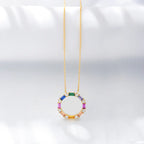 925 Silver Iced Out Baguette Gemstones Necklace