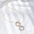 925 Silver Iced Out Baguette Gemstones Necklace