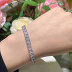 925 Silver 4mm Square Princess Moissanite Tennis Chain