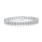 925 Silver 4mm Square Princess Moissanite Tennis Chain