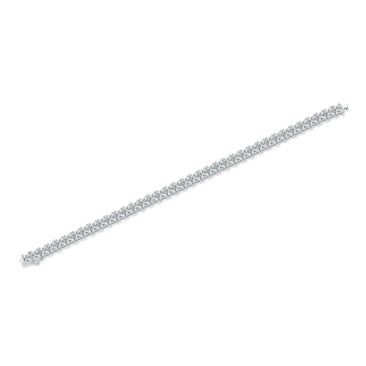 925 Silver 4mm Square Princess Moissanite Tennis Chain