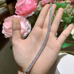 925 Silver 4mm Square Princess Moissanite Tennis Chain