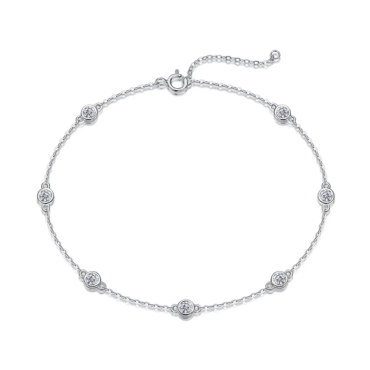 S925 seven moissanite adjustable bracelet
