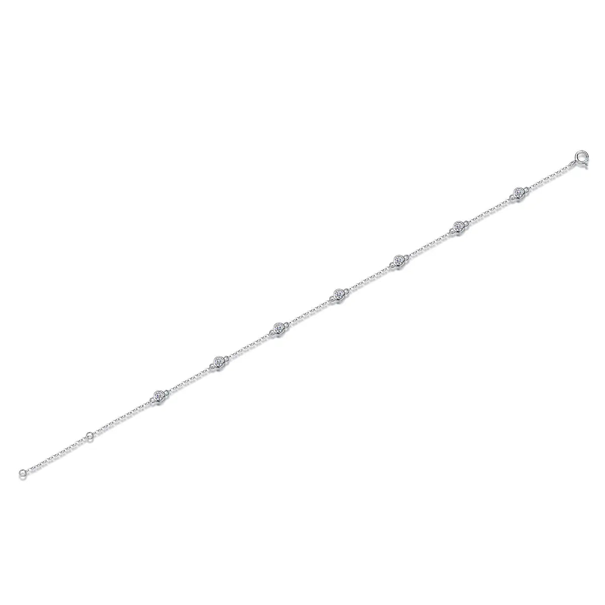 S925 seven moissanite adjustable bracelet