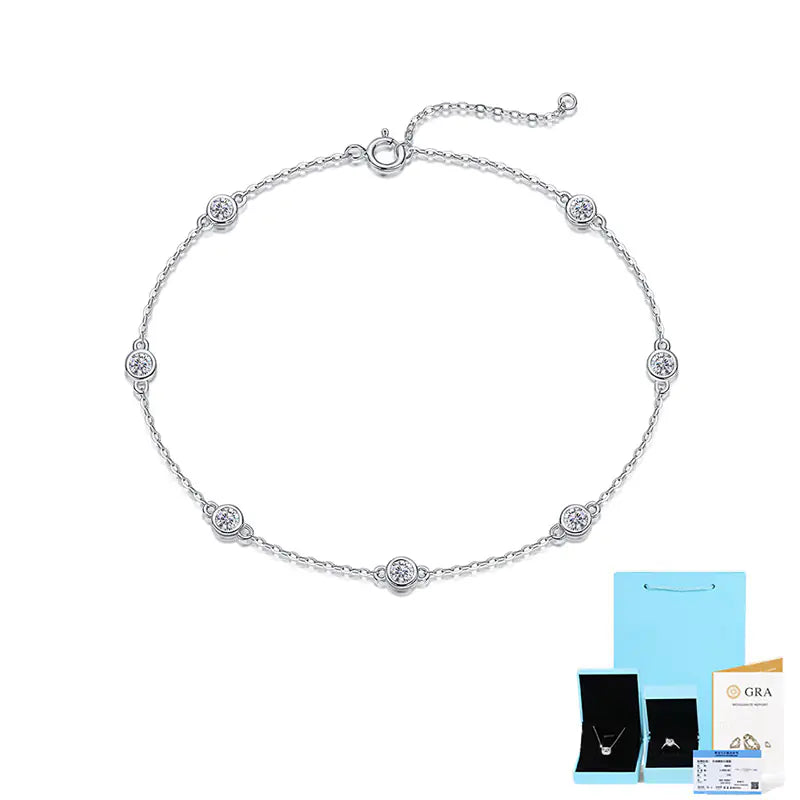 S925 seven moissanite adjustable bracelet