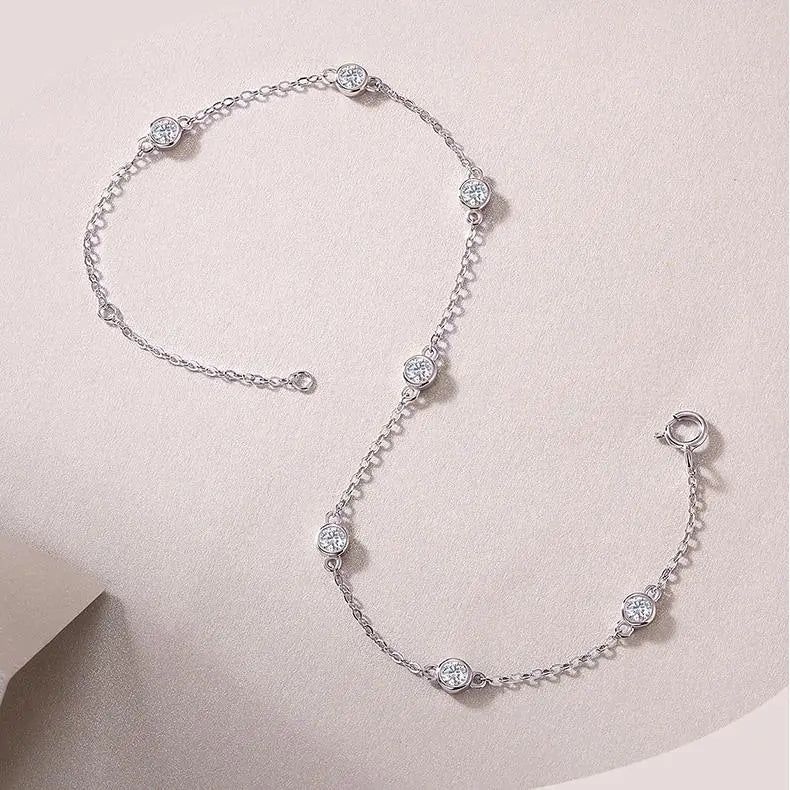S925 seven moissanite adjustable bracelet