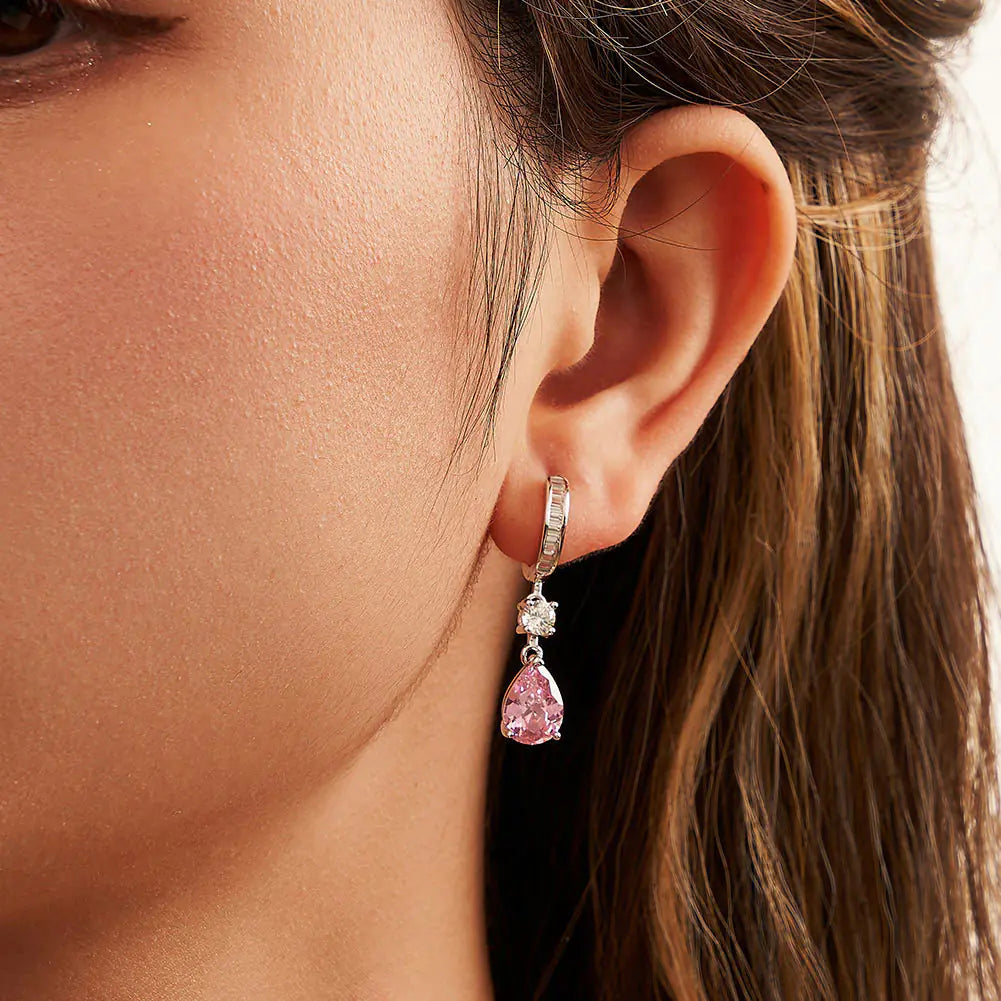 S925 sterling silver teardrop earrings