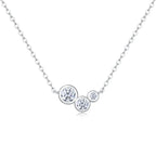 S925 three round different size moissanite necklace