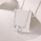 S925 three round different size moissanite necklace