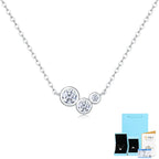 S925 three round different size moissanite necklace