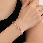 Round Diamond S925 Silver Paper Clip Bracelet