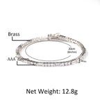 New Fashion Custom Brass CZ 3mm Tennis Bracelet