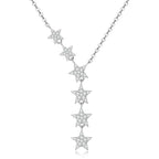 s925 sterling silver moissanite starry star necklace
