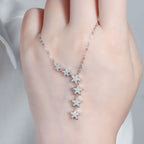 s925 sterling silver moissanite starry star necklace