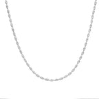925 Silver Irregular Pattern Olive Chain Necklace