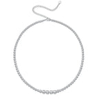 925 Silver Moissanite Gradient Round Tennis Chain