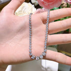 925 Silver Moissanite Gradient Round Tennis Chain