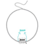 925 Silver Moissanite Gradient Round Tennis Chain